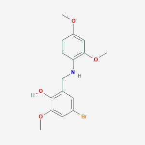 molecular formula C16H18BrNO4 B2927462 4-溴-2-{[(2,4-二甲氧基苯基)氨基]甲基}-6-甲氧基苯酚 CAS No. 329778-97-4