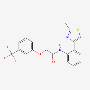 molecular formula C19H15F3N2O2S B2927463 N-(2-(2-methylthiazol-4-yl)phenyl)-2-(3-(trifluoromethyl)phenoxy)acetamide CAS No. 1797903-81-1