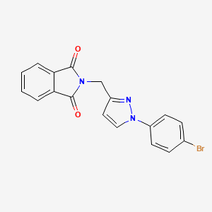 molecular formula C18H12BrN3O2 B2927465 2-[[1-(4-Bromophenyl)pyrazol-3-yl]methyl]isoindole-1,3-dione CAS No. 2095409-90-6
