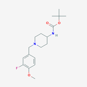 molecular formula C18H27FN2O3 B2927470 叔丁基1-(3-氟-4-甲氧基苄基)哌啶-4-基氨基甲酸酯 CAS No. 1286272-88-5