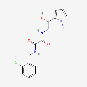molecular formula C16H18ClN3O3 B2927475 N1-(2-氯苄基)-N2-(2-羟基-2-(1-甲基-1H-吡咯-2-基)乙基)草酰胺 CAS No. 1396854-80-0