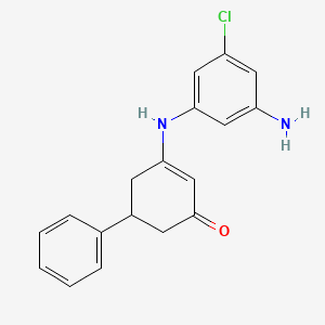 molecular formula C18H17ClN2O B2927479 3-[(3-Amino-5-chlorophenyl)amino]-5-phenylcyclohex-2-en-1-one CAS No. 959582-54-8