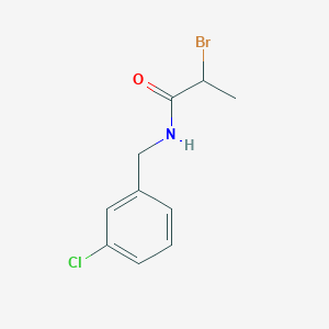 molecular formula C10H11BrClNO B2927480 2-Bromo-N-(3-chlorobenzyl)propanamide CAS No. 91687-66-0