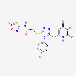molecular formula C19H16ClN7O4S B2927489 2-((4-(4-chlorophenyl)-5-((2,6-dioxo-1,2,3,6-tetrahydropyrimidin-4-yl)methyl)-4H-1,2,4-triazol-3-yl)thio)-N-(5-methylisoxazol-3-yl)acetamide CAS No. 852154-95-1