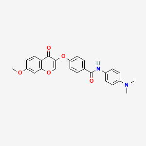 molecular formula C25H22N2O5 B2927490 N-(4-(二甲氨基)苯基)-4-((7-甲氧基-4-氧代-4H-色满-3-基)氧基)苯甲酰胺 CAS No. 951929-03-6