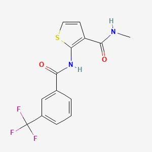 molecular formula C14H11F3N2O2S B2927494 N-甲基-2-(3-(三氟甲基)苯甲酰氨基)噻吩-3-甲酰胺 CAS No. 942011-30-5