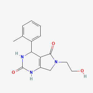 molecular formula C15H17N3O3 B2927499 6-(2-hydroxyethyl)-4-(o-tolyl)-3,4,6,7-tetrahydro-1H-pyrrolo[3,4-d]pyrimidine-2,5-dione CAS No. 1021122-15-5