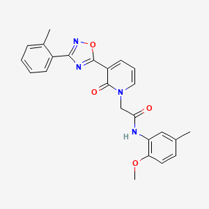 molecular formula C24H22N4O4 B2927500 N-(2-methoxy-5-methylphenyl)-2-(2-oxo-3-(3-(o-tolyl)-1,2,4-oxadiazol-5-yl)pyridin-1(2H)-yl)acetamide CAS No. 1251598-75-0