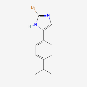 molecular formula C12H13BrN2 B2927504 2-bromo-5-[4-(propan-2-yl)phenyl]-1H-imidazole CAS No. 1896192-15-6