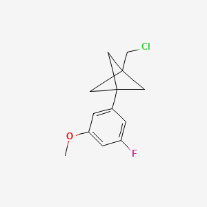 molecular formula C13H14ClFO B2927508 1-(Chloromethyl)-3-(3-fluoro-5-methoxyphenyl)bicyclo[1.1.1]pentane CAS No. 2287341-82-4