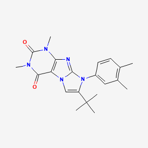 molecular formula C21H25N5O2 B2927509 7-(tert-butyl)-8-(3,4-dimethylphenyl)-1,3-dimethyl-1H-imidazo[2,1-f]purine-2,4(3H,8H)-dione CAS No. 941964-59-6