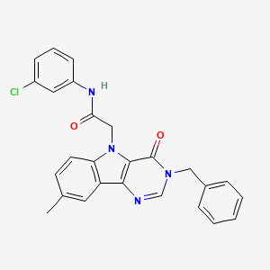 molecular formula C26H21ClN4O2 B2927510 2-(3-苄基-8-甲基-4-氧代-3H-嘧啶并[5,4-b]吲哚-5(4H)-基)-N-(3-氯苯基)乙酰胺 CAS No. 1189427-02-8