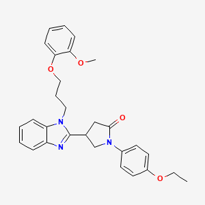 molecular formula C29H31N3O4 B2927512 1-(4-ethoxyphenyl)-4-{1-[3-(2-methoxyphenoxy)propyl]-1H-benzimidazol-2-yl}pyrrolidin-2-one CAS No. 890640-49-0