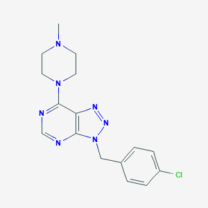 molecular formula C16H18ClN7 B292752 3-(4-chlorobenzyl)-7-(4-methyl-1-piperazinyl)-3H-[1,2,3]triazolo[4,5-d]pyrimidine 