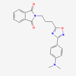 molecular formula C21H20N4O3 B2927521 2-(3-(3-(4-(Dimethylamino)phenyl)-1,2,4-oxadiazol-5-yl)propyl)isoindoline-1,3-dione CAS No. 2034230-18-5