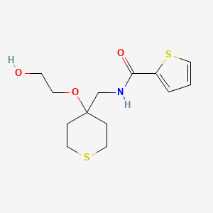 molecular formula C13H19NO3S2 B2927526 N-((4-(2-羟乙氧基)四氢-2H-噻吩-4-基)甲基)噻吩-2-甲酰胺 CAS No. 2320686-03-9