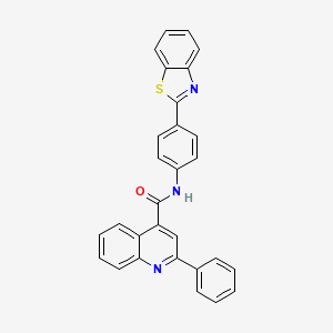 molecular formula C29H19N3OS B2927536 N-[4-(1,3-苯并噻唑-2-基)苯基]-2-苯基喹啉-4-甲酰胺 CAS No. 477538-33-3
