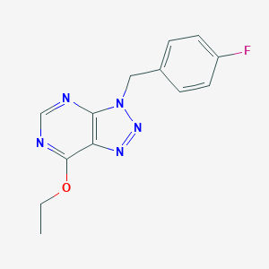 molecular formula C13H12FN5O B292754 7-Ethoxy-3-[(4-fluorophenyl)methyl]triazolo[4,5-d]pyrimidine 