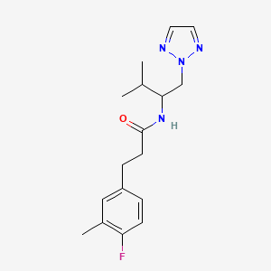 molecular formula C17H23FN4O B2927545 3-(4-fluoro-3-methylphenyl)-N-(3-methyl-1-(2H-1,2,3-triazol-2-yl)butan-2-yl)propanamide CAS No. 2034254-73-2