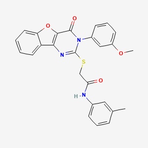 molecular formula C26H21N3O4S B2927552 2-[[3-(3-methoxyphenyl)-4-oxo-[1]benzofuro[3,2-d]pyrimidin-2-yl]sulfanyl]-N-(3-methylphenyl)acetamide CAS No. 872208-18-9
