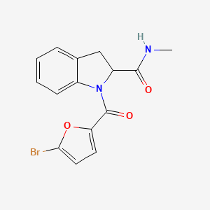 molecular formula C15H13BrN2O3 B2927553 1-(5-bromofuran-2-carbonyl)-N-methylindoline-2-carboxamide CAS No. 1100790-26-8