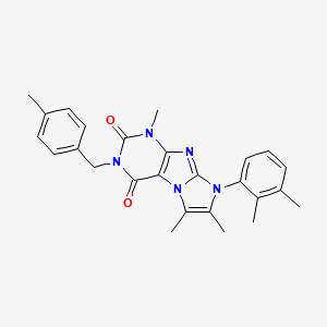 molecular formula C26H27N5O2 B2927554 8-(2,3-dimethylphenyl)-1,6,7-trimethyl-3-(4-methylbenzyl)-1H-imidazo[2,1-f]purine-2,4(3H,8H)-dione CAS No. 899727-06-1