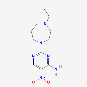 molecular formula C11H18N6O2 B2927558 2-(4-Ethyl-1,4-diazepan-1-yl)-5-nitropyrimidin-4-amine CAS No. 1286718-91-9