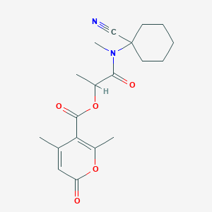 molecular formula C19H24N2O5 B2927561 1-[(1-cyanocyclohexyl)(methyl)carbamoyl]ethyl 4,6-dimethyl-2-oxo-2H-pyran-5-carboxylate CAS No. 1111446-87-7