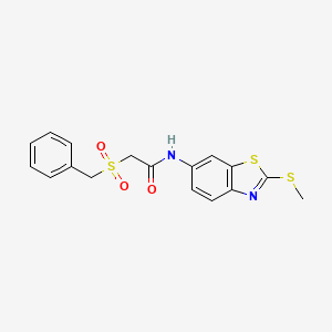 molecular formula C17H16N2O3S3 B2927562 2-(benzylsulfonyl)-N-(2-(methylthio)benzo[d]thiazol-6-yl)acetamide CAS No. 922449-88-5