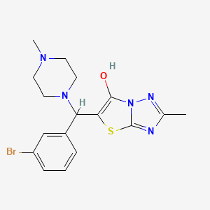 molecular formula C17H20BrN5OS B2927565 5-((3-溴苯基)(4-甲基哌嗪-1-基)甲基)-2-甲基噻唑并[3,2-b][1,2,4]三唑-6-醇 CAS No. 869343-40-8