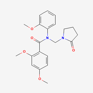 molecular formula C21H24N2O5 B2927568 2,4-dimethoxy-N-(2-methoxyphenyl)-N-[(2-oxopyrrolidin-1-yl)methyl]benzamide CAS No. 852155-57-8