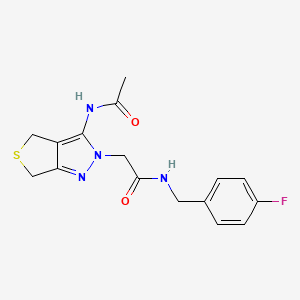 2-(3-acetamido-4,6-dihydro-2H-thieno[3,4-c]pyrazol-2-yl)-N-(4-fluorobenzyl)acetamide