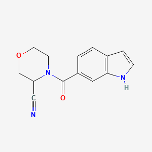 molecular formula C14H13N3O2 B2927575 4-(1H-Indole-6-carbonyl)morpholine-3-carbonitrile CAS No. 1436222-27-3