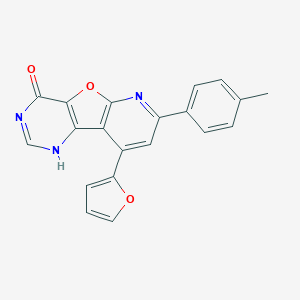 molecular formula C20H13N3O3 B292758 13-(furan-2-yl)-11-(4-methylphenyl)-8-oxa-3,5,10-triazatricyclo[7.4.0.02,7]trideca-1(9),2(7),4,10,12-pentaen-6-one 