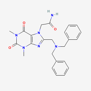 2-{8-[(dibenzylamino)methyl]-1,3-dimethyl-2,6-dioxo-1,2,3,6-tetrahydro-7H-purin-7-yl}acetamide