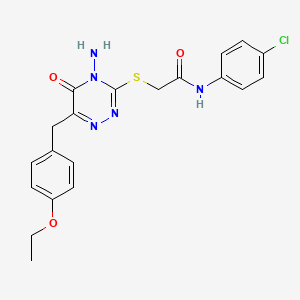 molecular formula C20H20ClN5O3S B2927584 2-((4-氨基-6-(4-乙氧基苄基)-5-氧代-4,5-二氢-1,2,4-三嗪-3-基)硫代)-N-(4-氯苯基)乙酰胺 CAS No. 886965-88-4