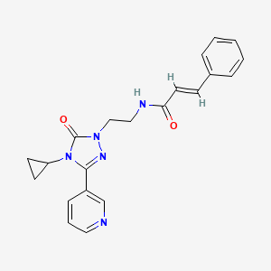 molecular formula C21H21N5O2 B2927585 N-(2-(4-cyclopropyl-5-oxo-3-(pyridin-3-yl)-4,5-dihydro-1H-1,2,4-triazol-1-yl)ethyl)cinnamamide CAS No. 1799254-43-5