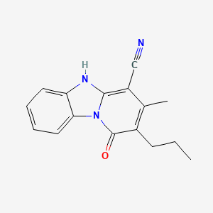 molecular formula C16H15N3O B2927587 1-羟基-3-甲基-2-丙基吡啶并[1,2-a]苯并咪唑-4-腈 CAS No. 848686-82-8