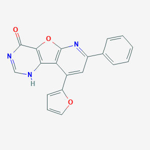 molecular formula C19H11N3O3 B292759 13-(furan-2-yl)-11-phenyl-8-oxa-3,5,10-triazatricyclo[7.4.0.02,7]trideca-1(9),2(7),4,10,12-pentaen-6-one 