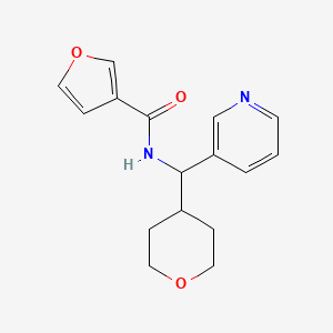 molecular formula C16H18N2O3 B2927596 N-(pyridin-3-yl(tetrahydro-2H-pyran-4-yl)methyl)furan-3-carboxamide CAS No. 2034248-13-8