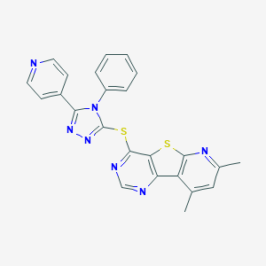 7,9-dimethyl-4-{[4-phenyl-5-(4-pyridinyl)-4H-1,2,4-triazol-3-yl]sulfanyl}pyrido[3',2':4,5]thieno[3,2-d]pyrimidine