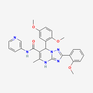 molecular formula C27H26N6O4 B2927600 7-(2,5-dimethoxyphenyl)-2-(2-methoxyphenyl)-5-methyl-N-(pyridin-3-yl)-4,7-dihydro-[1,2,4]triazolo[1,5-a]pyrimidine-6-carboxamide CAS No. 539798-41-9