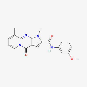 molecular formula C20H18N4O3 B2927608 N-(3-methoxyphenyl)-1,9-dimethyl-4-oxo-1,4-dihydropyrido[1,2-a]pyrrolo[2,3-d]pyrimidine-2-carboxamide CAS No. 864855-47-0
