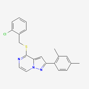 4-[(2-Chlorobenzyl)thio]-2-(2,4-dimethylphenyl)pyrazolo[1,5-a]pyrazine