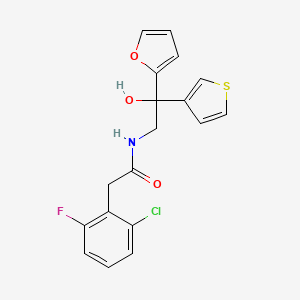 molecular formula C18H15ClFNO3S B2927612 2-(2-chloro-6-fluorophenyl)-N-(2-(furan-2-yl)-2-hydroxy-2-(thiophen-3-yl)ethyl)acetamide CAS No. 2034397-15-2
