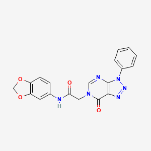 molecular formula C19H14N6O4 B2927617 N-(1,3-benzodioxol-5-yl)-2-(7-oxo-3-phenyltriazolo[4,5-d]pyrimidin-6-yl)acetamide CAS No. 863018-62-6
