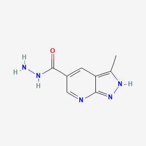 molecular formula C8H9N5O B2927620 3-methyl-7H-pyrazolo[3,4-b]pyridine-5-carbohydrazide CAS No. 1208632-34-1