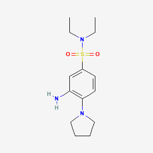 molecular formula C14H23N3O2S B2927622 3-Amino-N,N-diethyl-4-pyrrolidin-1-yl-benzenesulfonamide CAS No. 327088-47-1
