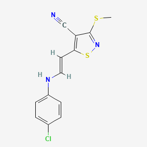 5-[2-(4-Chloroanilino)vinyl]-3-(methylsulfanyl)-4-isothiazolecarbonitrile