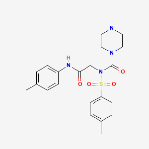 molecular formula C22H28N4O4S B2927627 4-methyl-N-(2-oxo-2-(p-tolylamino)ethyl)-N-tosylpiperazine-1-carboxamide CAS No. 887196-69-2